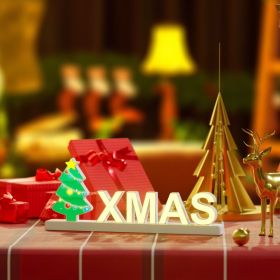 LED Light Letters, Magnetic Sign with Touch Dimmer, Party & Home Décor X MAS