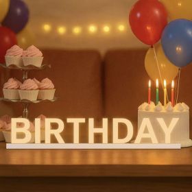LED Light Letters, Magnetic Sign with Touch Dimmer, Party & Home Décor BIRTHDAY