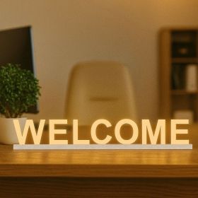 LED Light Letters, Magnetic Sign with Touch Dimmer, Party & Home Décor WELCOME