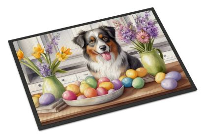 NEW Decorating Easter Australian Shepherd Doormat Front Door Mat Indoor Outdoor Rugs for Entryway, Non Slip Washable Low Pile, 18H X 27W