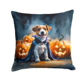 Jack Russell Terrier Puppy Halloween Throw Pillow Machine Washable, Indoor Outdoor Decorative Pillow for Couch, Bed or Patio, 14Hx14W