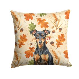 Manchester Terrier Heirloom Fall Throw Pillow Decorative Indoor Outdoor Accent Cushion for Couch, Bed or Patio, 18Hx18W