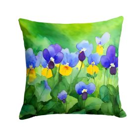 Illinois Violet in Watercolor Throw Pillow Machine Washable, Indoor Outdoor Decorative Pillow for Couch, Bed or Patio, 18Hx18W (Default: Default)